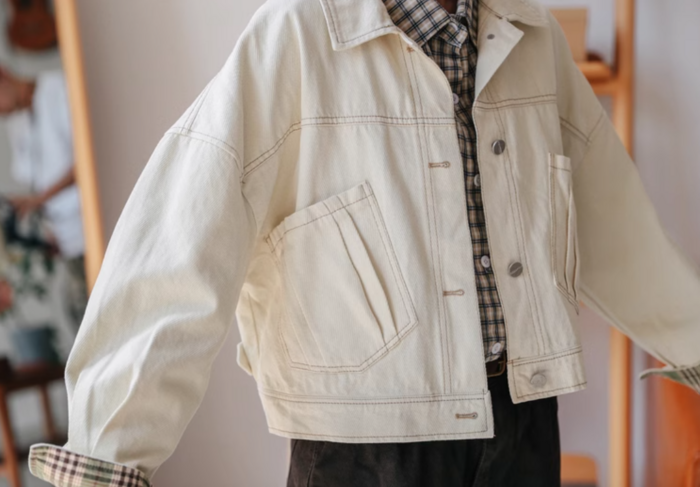 ＢＬＤ910 ジーンズジャケット　ホワイト BALLOON SLEEVE WHITE DENIM