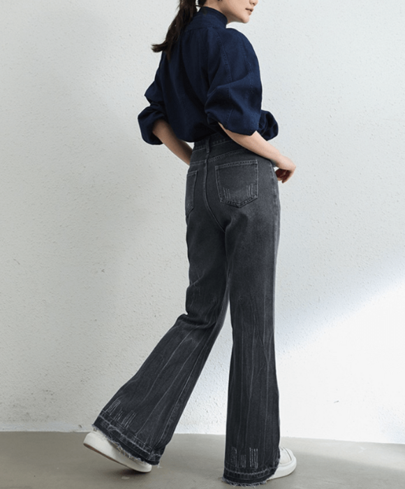 骨格ストレートワイドレッグデニムパンツ パンツ|骨格ストレート