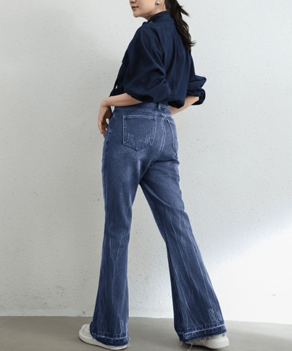 骨格ストレートワイドレッグデニムパンツ パンツ|骨格ストレート