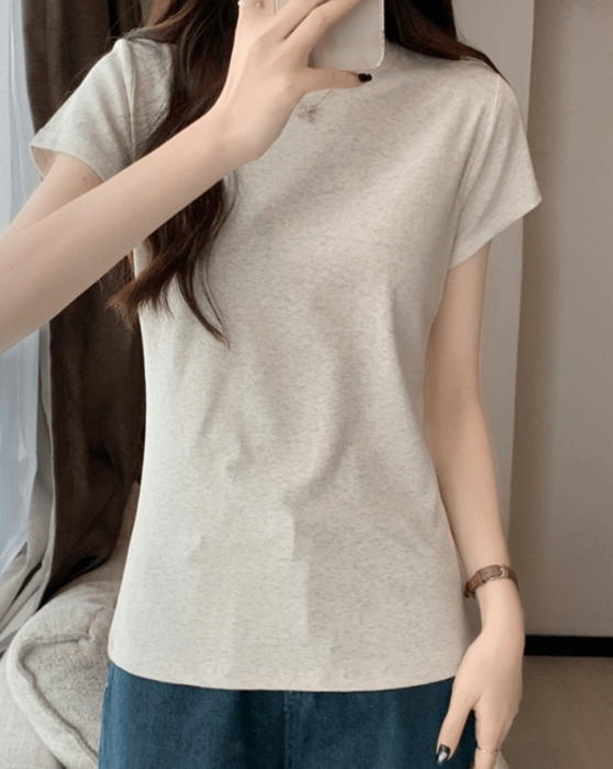 骨格ウェーブラウンドネックTシャツ