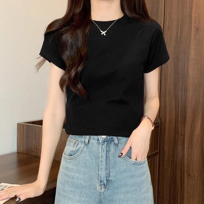 骨格ウェーブラウンドネックTシャツ