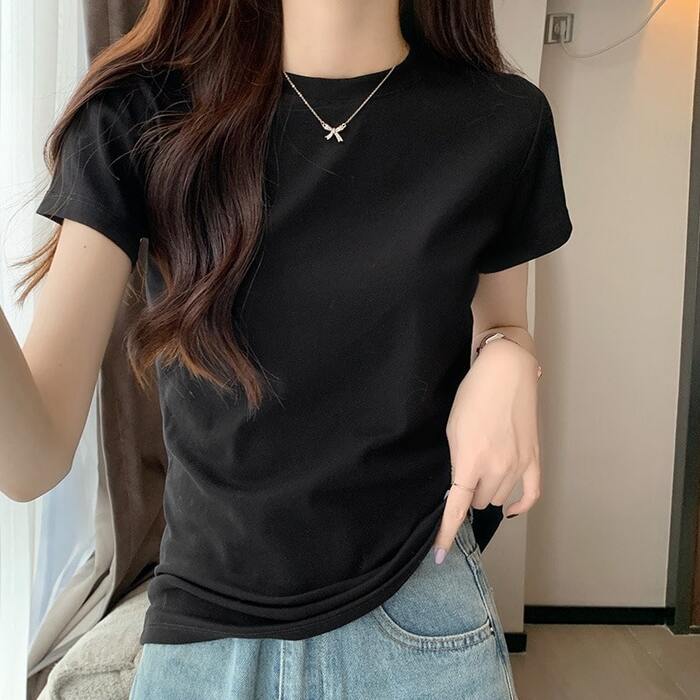 骨格ウェーブラウンドネックTシャツ