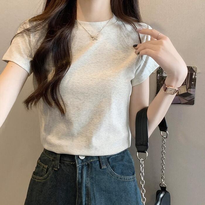 骨格ウェーブラウンドネックTシャツ