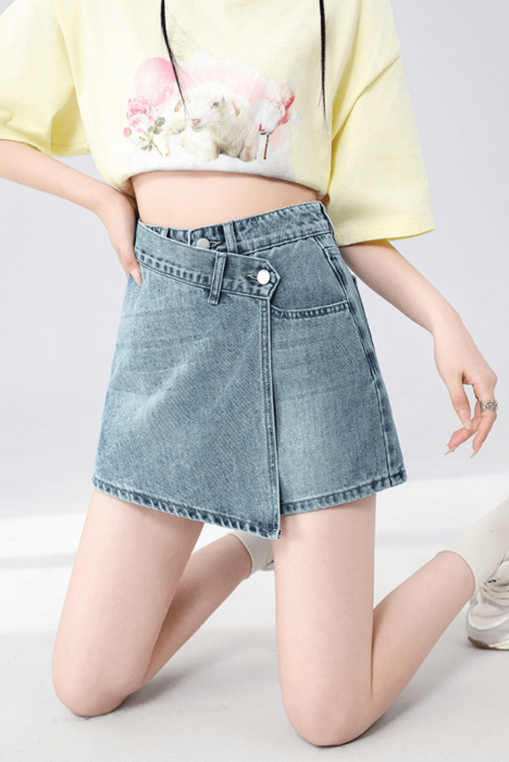 新品 骨ストL 骨格ストレートアシメトリーラップショートパンツ パンツ|骨格