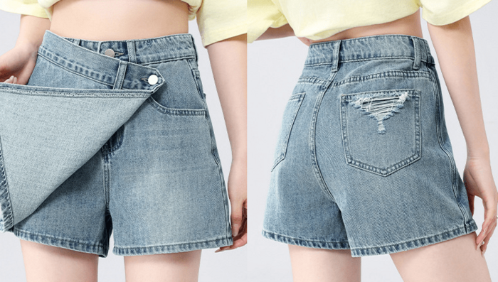 新品 骨ストL 骨格ストレートアシメトリーラップショートパンツ パンツ|骨格