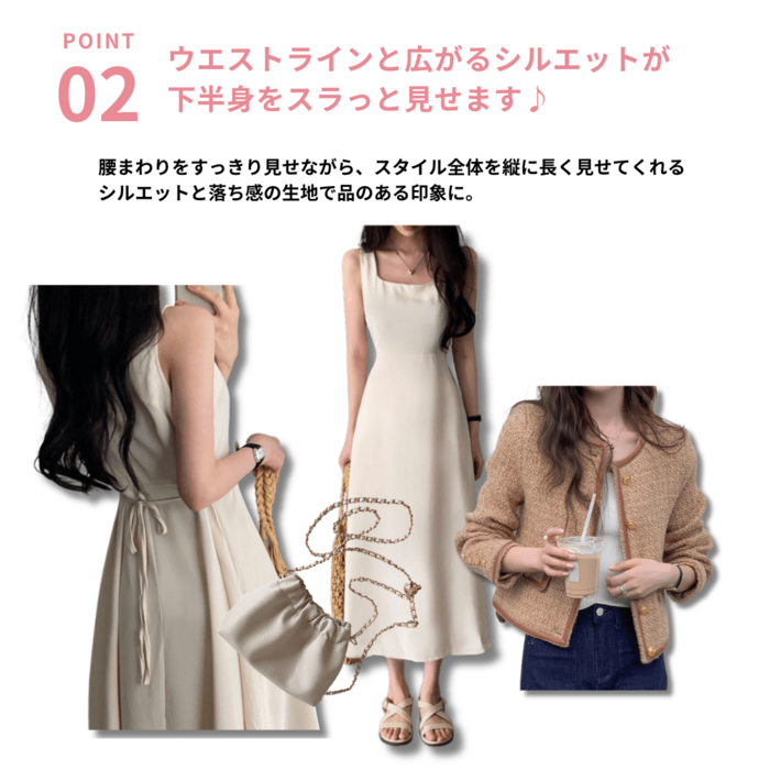 骨格ウェーブスクエアネックノースリーブワンピース ロングワンピース