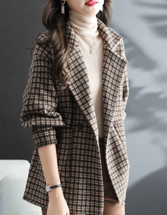 骨格ストレートダブルボタンチェックジャケット アウター|骨格