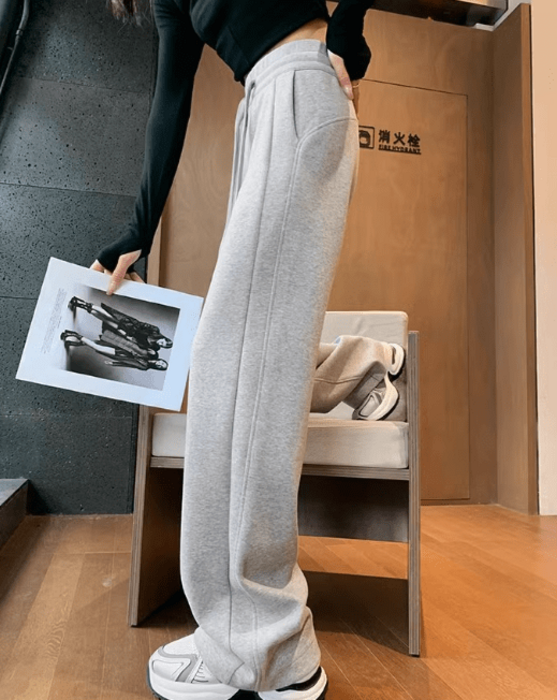 骨格ウェーブワイドレッグスウェットパンツ