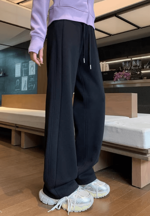 骨格ウェーブワイドレッグスウェットパンツ