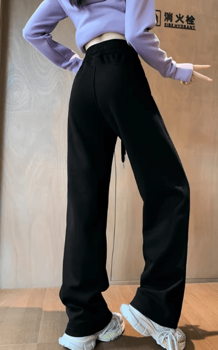 骨格ウェーブワイドレッグスウェットパンツ