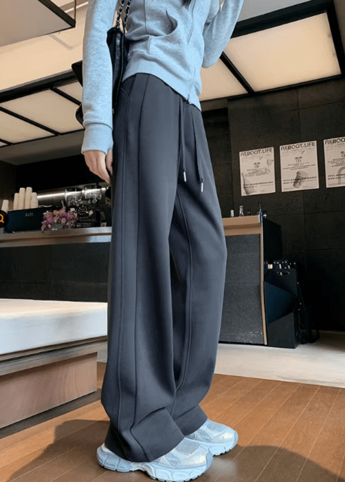 骨格ウェーブワイドレッグスウェットパンツ