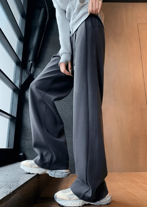 骨格ウェーブワイドレッグスウェットパンツ
