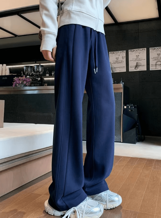 骨格ウェーブワイドレッグスウェットパンツ