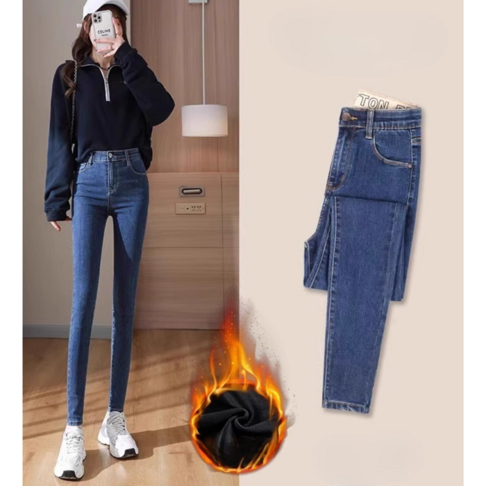 骨格ウェーブストレッチスキニーデニムパンツ
