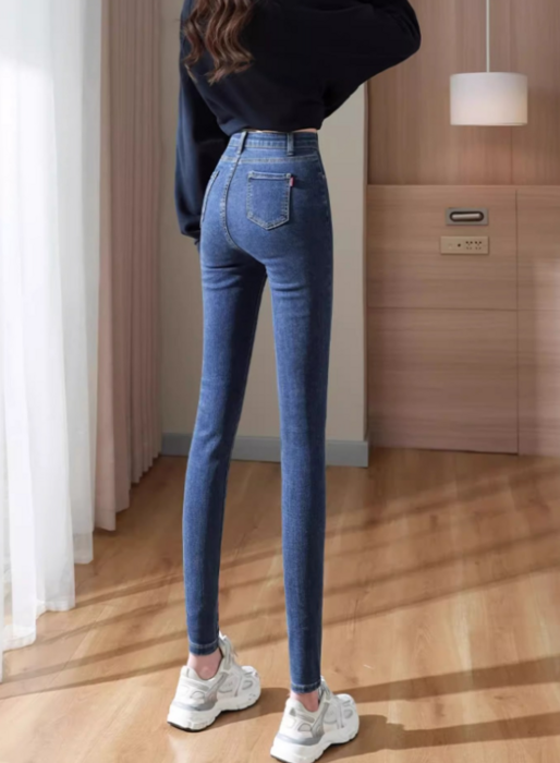 骨格ウェーブストレッチスキニーデニムパンツ