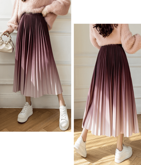 On グラデーション プリーツ スカート Size:S 全豪ver. グラデーションチュールプリーツスカート ボトムス ロング