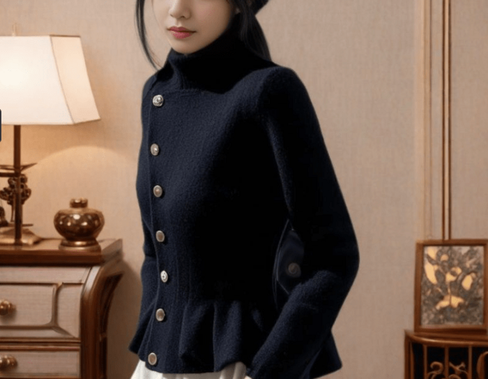 骨格ウェーブウエストシェイプニットトップス（トップス）｜骨格