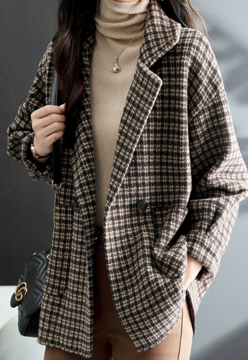 骨格ストレートダブルボタンチェックジャケット アウター|骨格