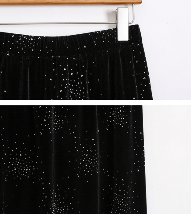 骨格ウェーブフィッシュテールベロアスカート