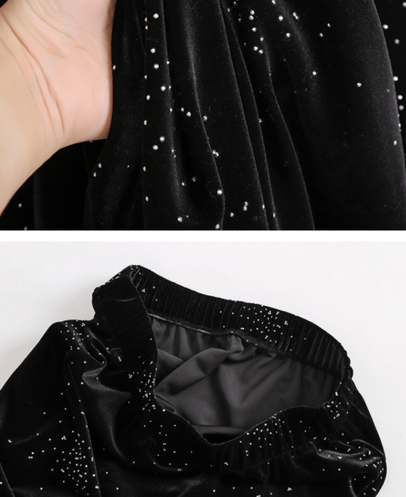 骨格ウェーブフィッシュテールベロアスカート