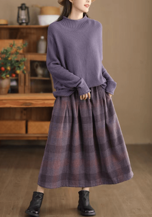 骨格ウェーブ骨格ウェーブチェック柄ギャザースカート