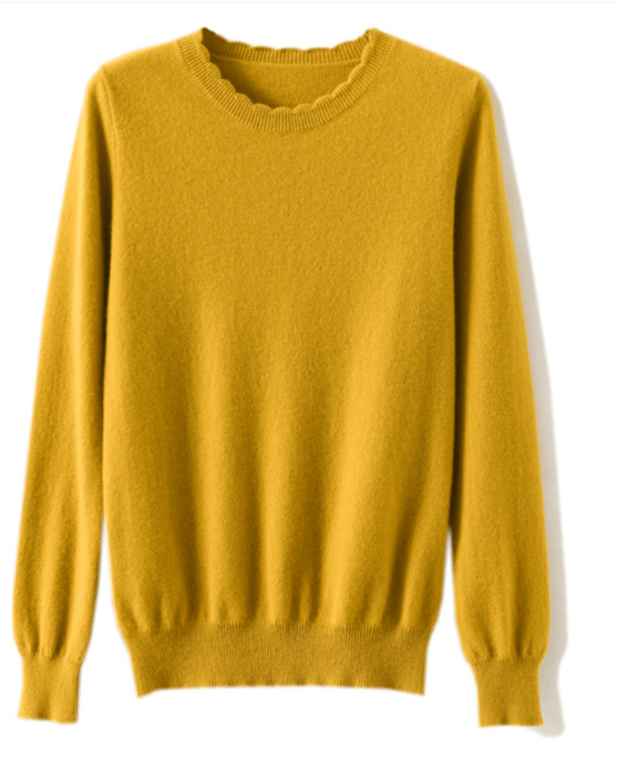 骨格ウェーブデザインクルーネックニットトップス