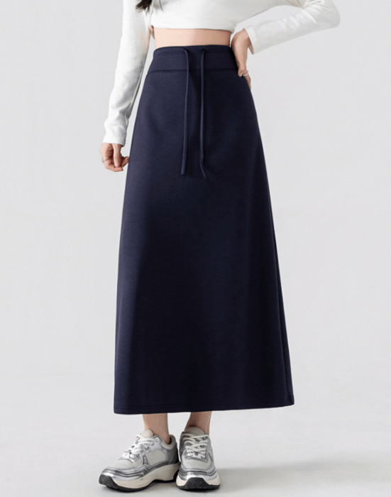 骨格ウェーブスウェットAラインロングスカート（スカート）｜骨格