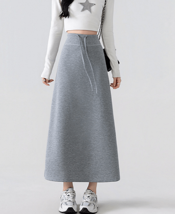 骨格ウェーブスウェットAラインロングスカート