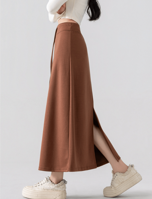 骨格ウェーブスウェットAラインロングスカート