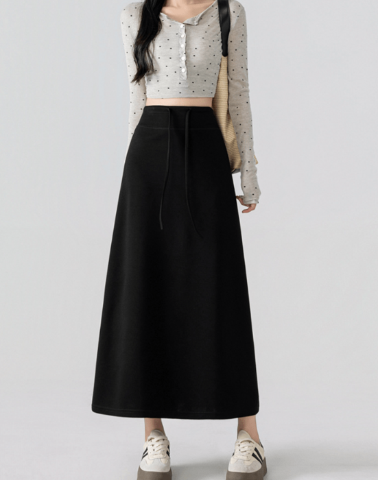 骨格ウェーブスウェットAラインロングスカート