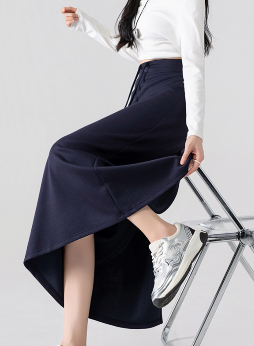 骨格ウェーブスウェットAラインロングスカート