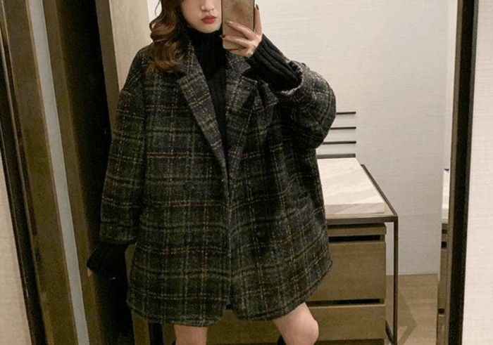 骨格ストレートチェック柄チェスターコート アウター|骨格ストレート