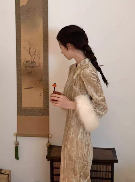チャイナ服 ベージュ チャイナワンピース ワンピース|チャイナ服専門