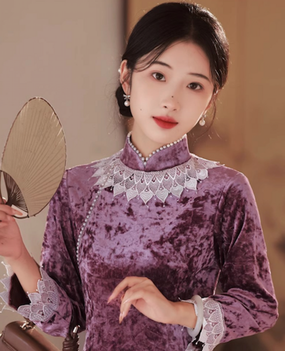 KRY clothing SARUGUTUWA チャイナハーネス ワンピース チャイナ服 繊細なレースのチャイナワンピース（ドレス