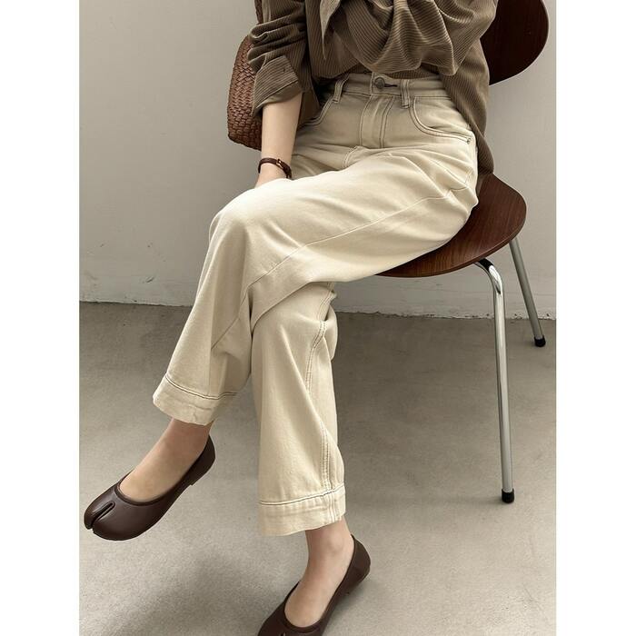 骨格ストレートワイドレッグデニムパンツ ワイドパンツ|骨格ストレート
