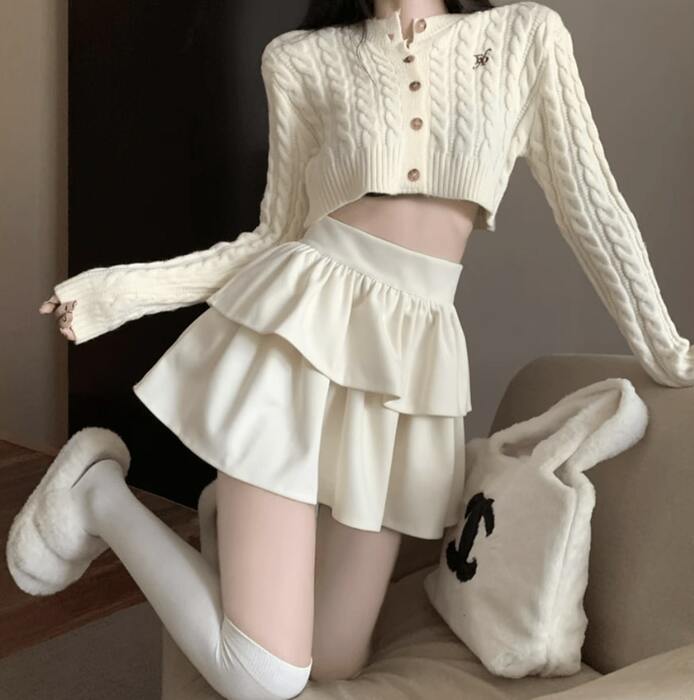 量産型/参戦服/推し活 Aラインティアードハイウエストスカート