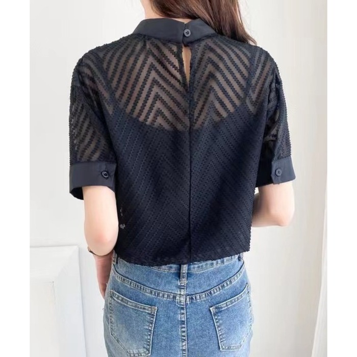 ウェーブジャガードブラウス　 ウェーブジャガードペンシルタイトスカート ウェーブジャガードブラウス ウェーブジャガードペンシルタイト