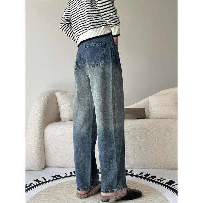 eaphi ウェーブデニムパンツ WAVE DESIGN HIGH WAIST DENIM