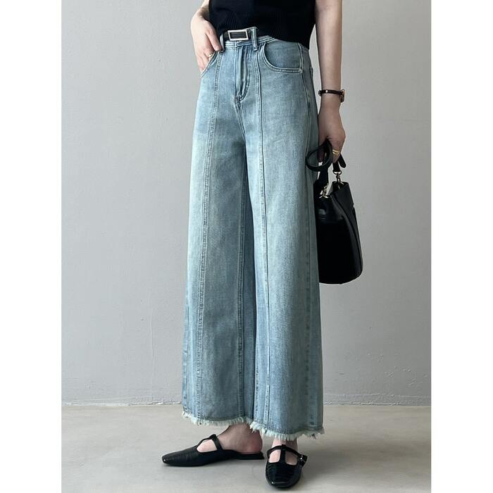 セオリー CL TROUSER D A ワイドストレートデニムパンツ 24SS