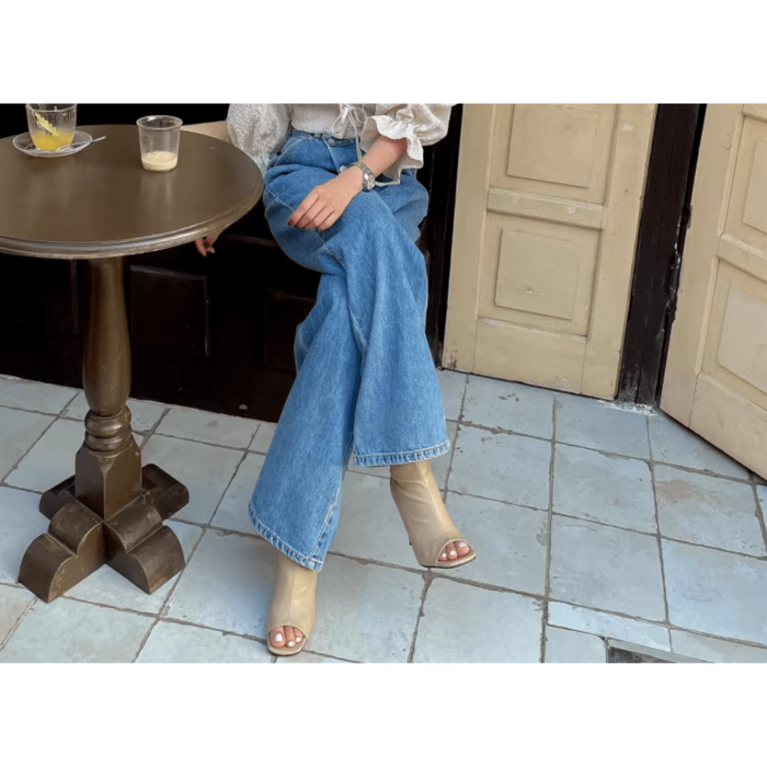 骨格ウェーブワイドレッグデニムパンツ（パンツ）｜骨格ウェーブ