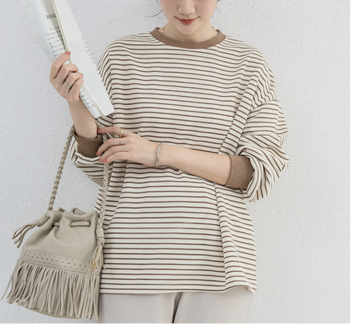 骨格ナチュラルボーダートップス Tシャツ/カットソー|骨格ナチュラル