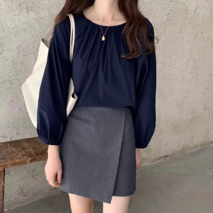 骨格ストレートラップ風台形ミニ丈スカート ミニスカート|骨格