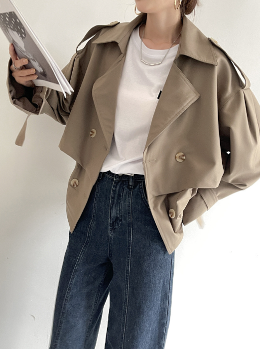 ルルウィルビー♡パフスリーブショートトレンチコート ウールショートコート《ダブル》 (SWC23101-71) | ANCHOR WOMAN