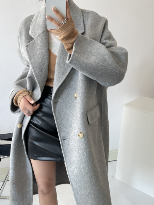 骨格ストレートダブルブレストロングコート コート|骨格ストレート専門