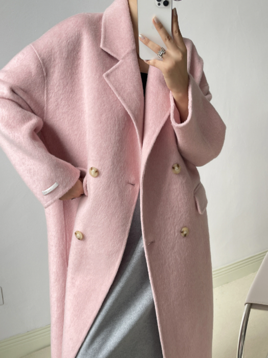 【最終値下げ‼️】DAZZLIN ピンク ダブルブレスト ロングコート LUCPY コート チェスターコート ダブルブレストロングコート