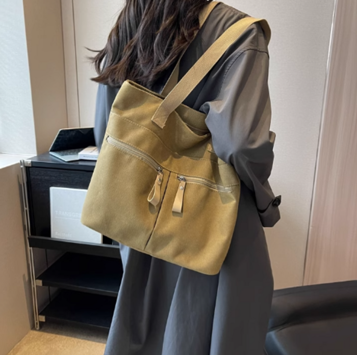 専用☆前ファスナーポケットバッグ☆ ジョリーフルール 骨格ナチュラルフロントファスナーポケット付きトートバッグ