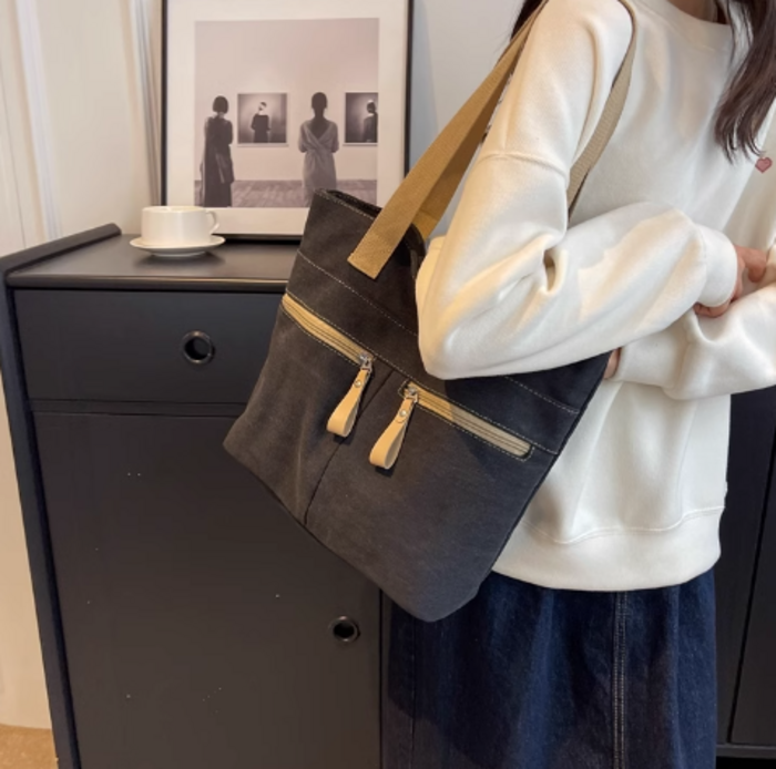 専用☆エピファニーサイドポケット付きぷっくりバッグ☆ ジョリーフルール 骨格ナチュラル小ポーチ付きフロントポケット付きトートバッグ