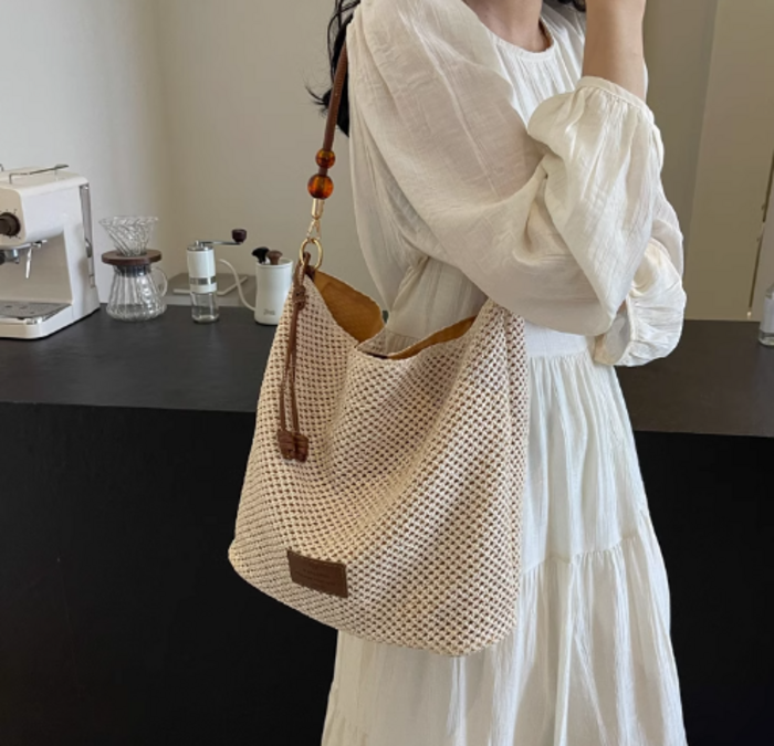 骨格ナチュラルかご編みショルダーバッグ バッグ|骨格ナチュラル