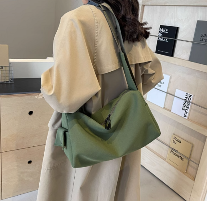 ボストンショルダーバッグ（サイドポケット付き）　ハンドメイド How to make a Boston bag with an outer pocket / DIY tote bag