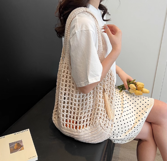 骨格ナチュラルかぎ編みショルダーバッグ バッグ|骨格ナチュラル専門